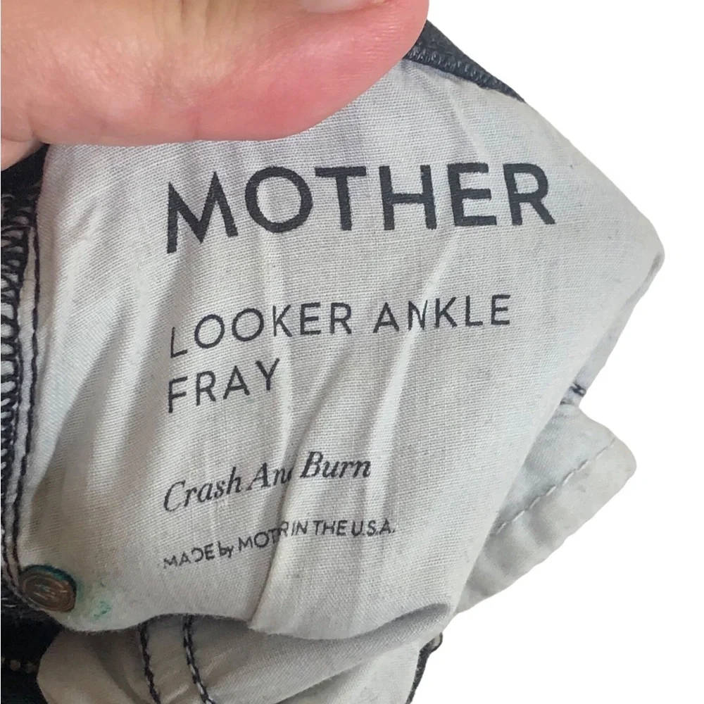 Mother Looker Ankle Fray,‎ Crash and Burn, Distressed, Size 25, Mid-Rise,…